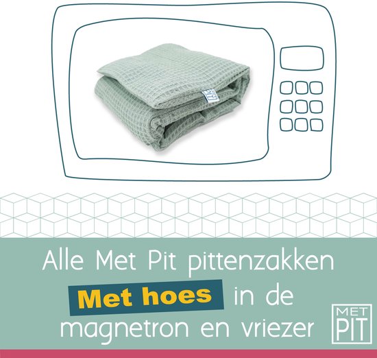 Baby kruik pittenzak en oogkussen - wasbare hoes ✓ fijne tarwe - Met Pit - bij babykrampjes - made in NL - onrust - huilbaby - Oud Groen Wafel — afbeelding 5