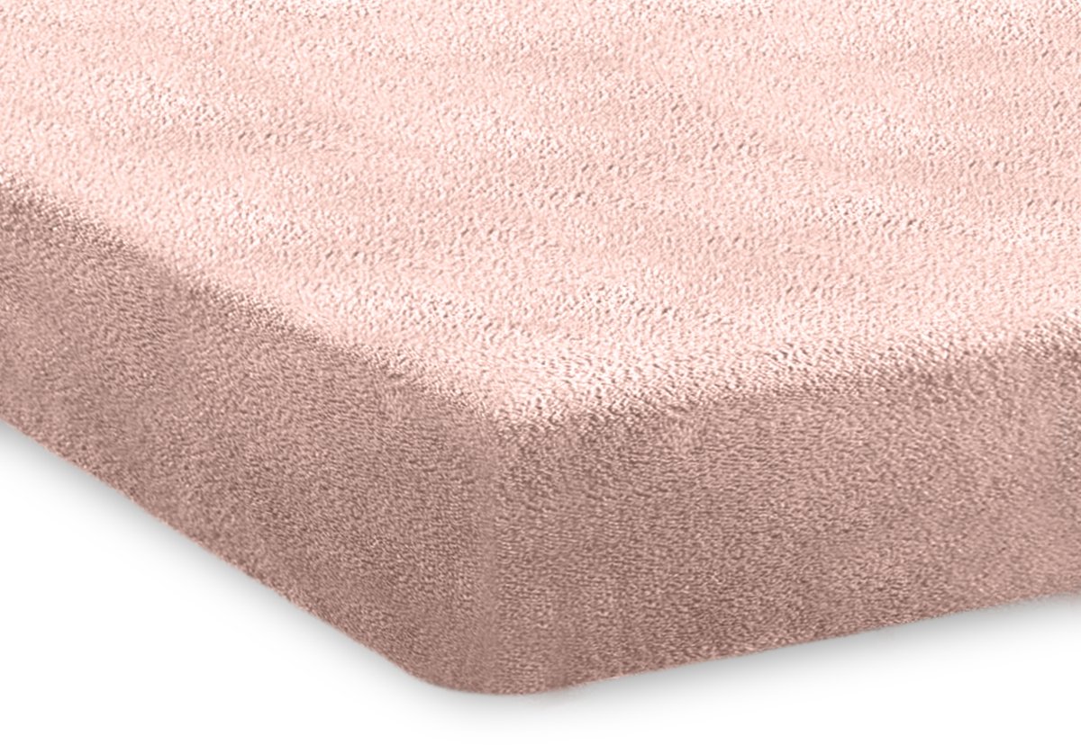 Eleganzzz Hoeslaken 200 gr/m2 Hoogwaardig Teddy Pluche 35cm Hoekhoogte - Light Pink - 160x200 - Hoeslakens - Lits Jumeaux - Fluffy Hoeslaken