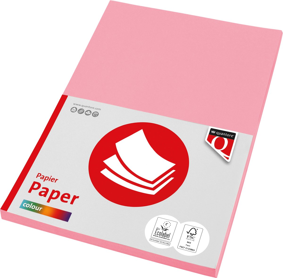 Kopieerpapier quantore col-100 a4 80gr roze