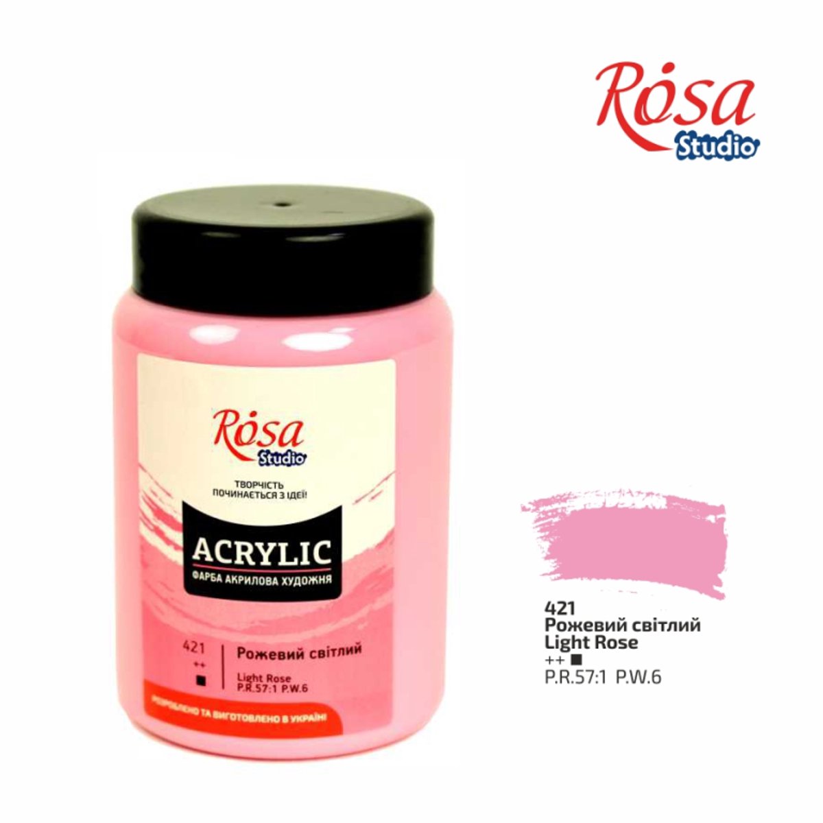 Rosa Studio acrylverf 400 ml lichtroze - creatieve schilderverf.