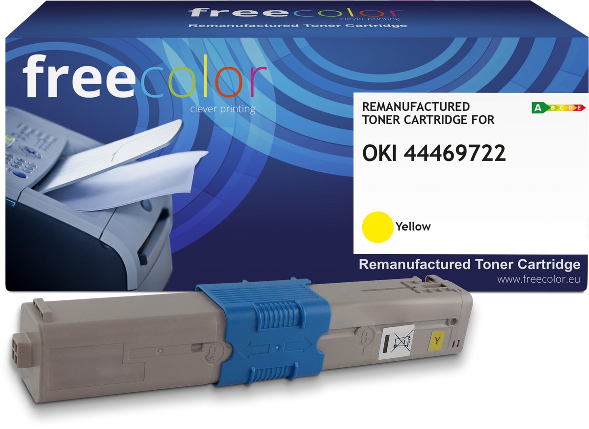 Freecolor - Vervangt OKI 44469722 Toner - Geel - 5.000 pagina's - Compatible