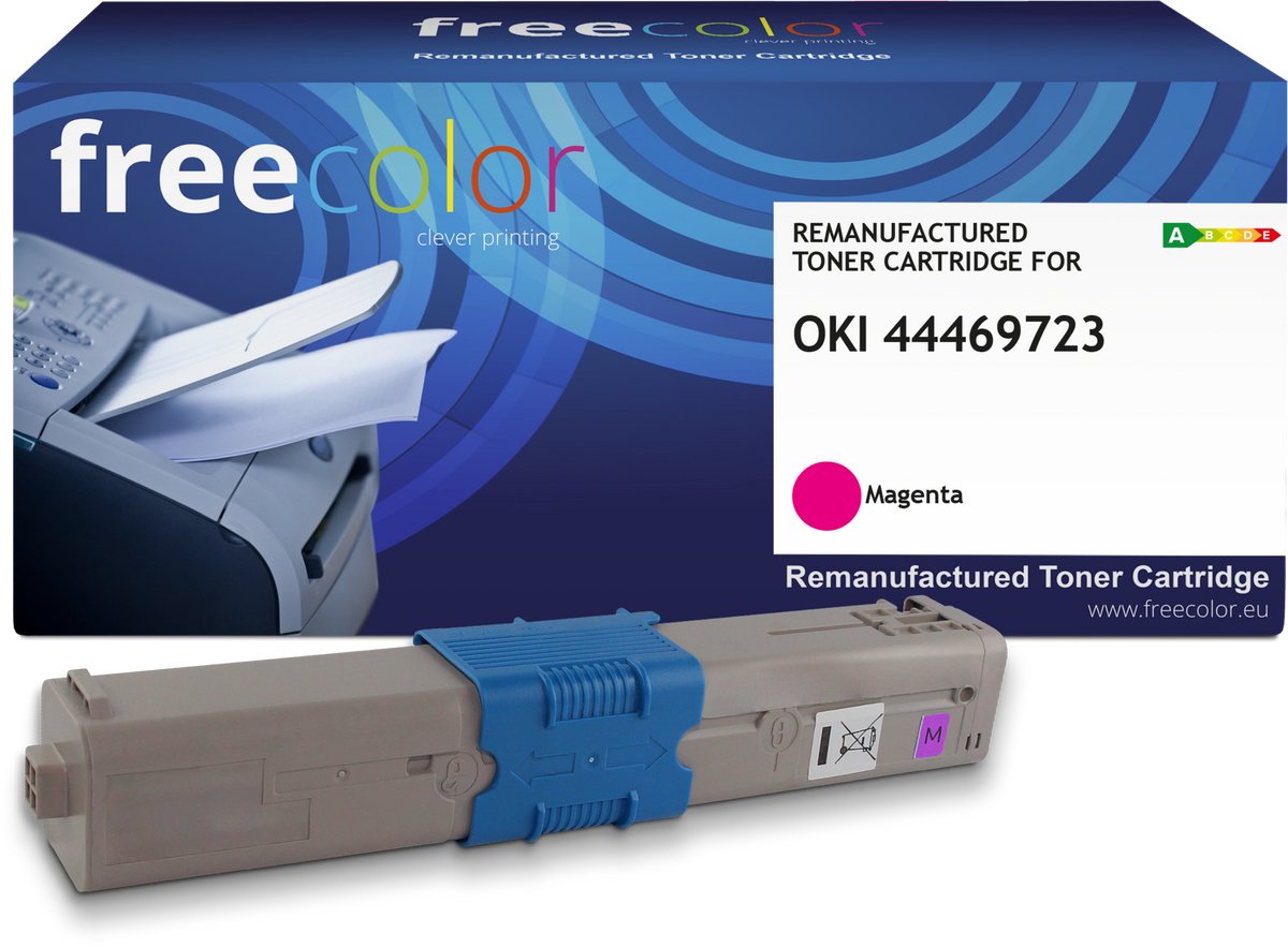 Freecolor - Vervangt OKI 44469723 Toner - Magenta - 5.000 pagina's - Compatible
