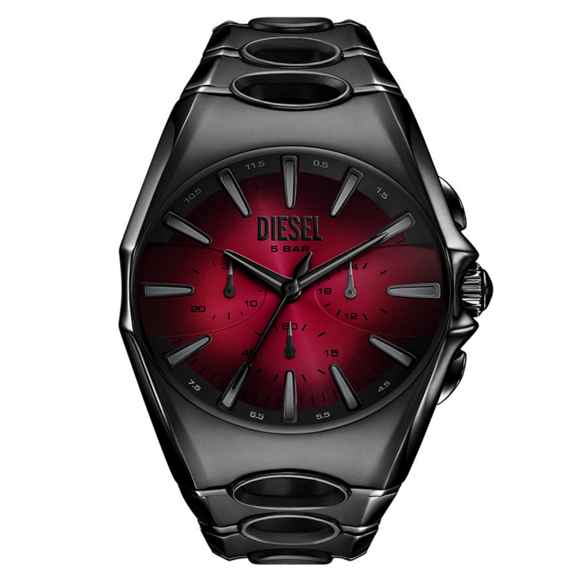 Diesel D-Curve DZ4696 Horloge - Staal - Zwart - Ø 49 mm