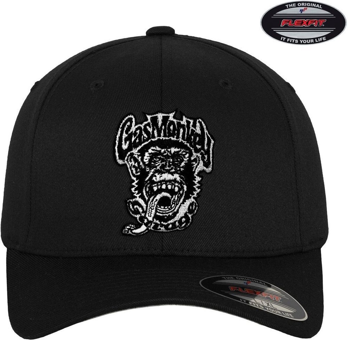 Gas Monkey Garage Logo Patch Flexfit Baseball Cap GMG-92-GMG9901-CB16 Black-L/XL