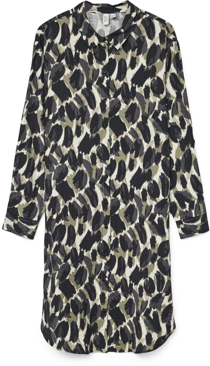 VERO MODA - VMFANINI L/S BLK SHIRT DRESS WVN BTQ GA - Dames - Mini jurken
