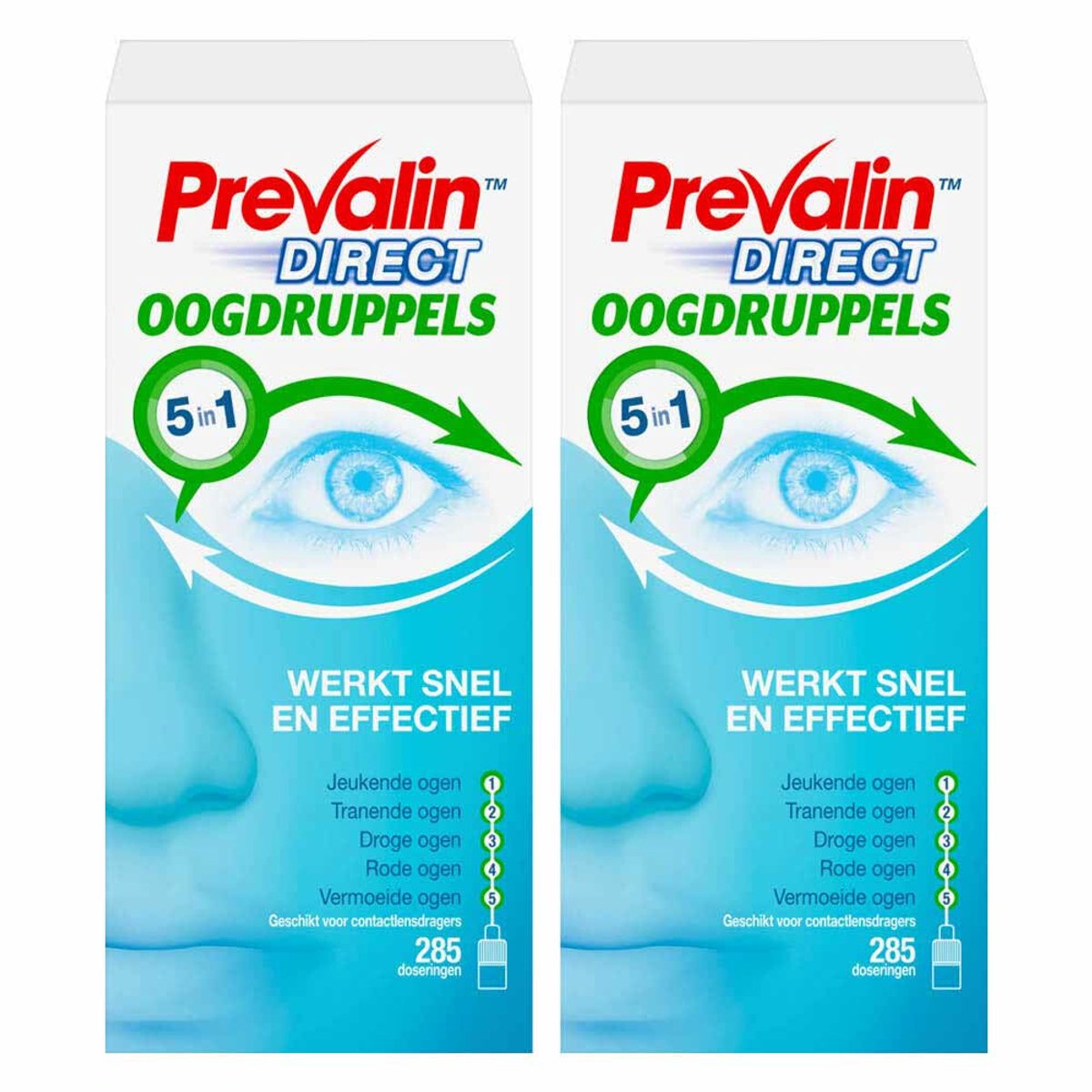 Prevalin 5-in-1 Direct Oogdruppels - 2 x 10 ml - Voordeelverpakking