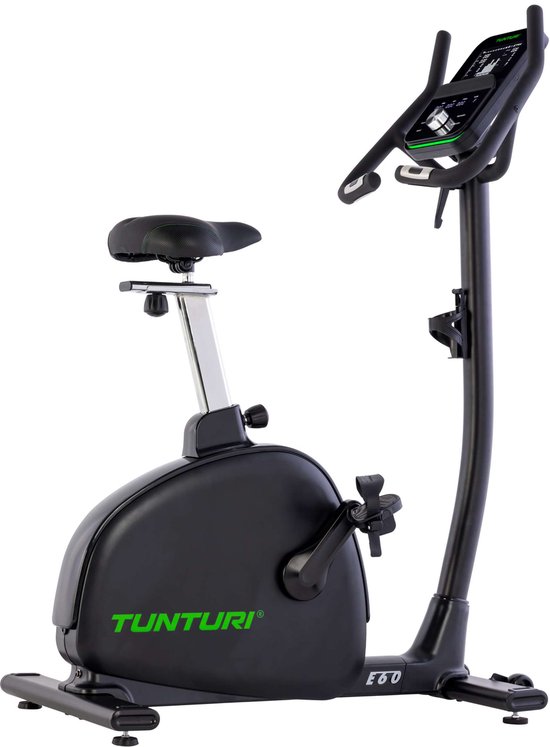 Foto: Tunturi signature e60 hometrainer ergometer servomotor bluetooth fitnessfiets met 26 trainingsprogramma s lage instap verzwaarde pedalen comfort plus zadel