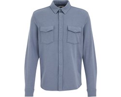 WE Fashion Heren gebreid smart overshirt van katoenmix