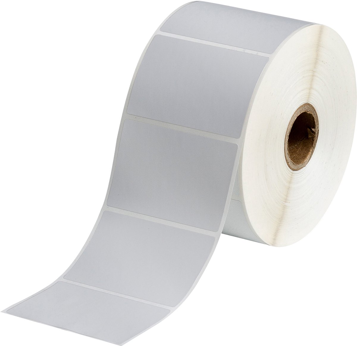 BRADY BPT‑19‑7563‑0.5 bedrukbare thermische transfer labels 76 x 50 mm | 500 zelfklevende etiketten op rol | Zilver gemetalliseerd polyester | Labelprinter etiketten