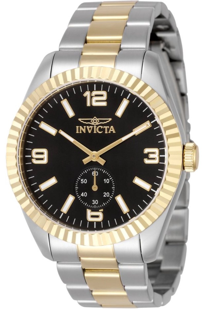 Invicta Specialty 49384 Heren Horloge - Waterdicht - Analoog - Quartz Uurwerk - Roestvrij Staal met zwarte Wijzerplaat - 43mm