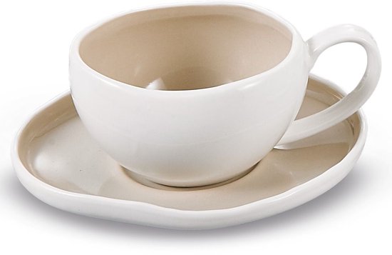 Service à café Bricard Barles - 12 pièces - Wit - 225 ml - Porcelaine - Tasses à café