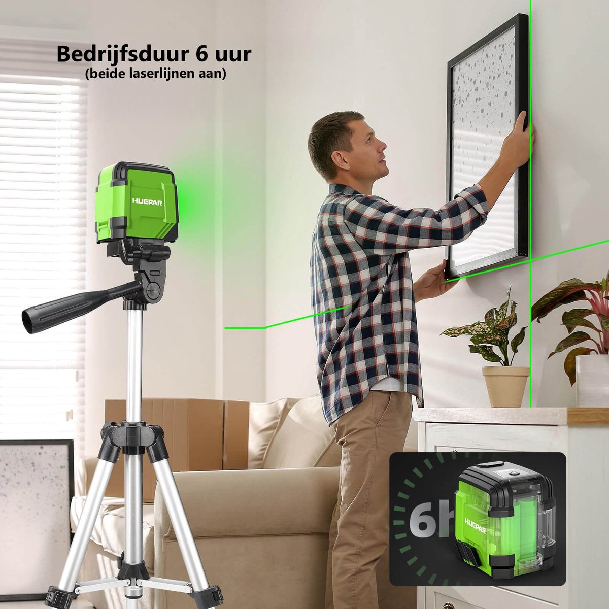Huepar 603CG - Selbstnivellierenr Laser - Huepar - bestseller 3 x 360 Kreuzlinienlaser Grün – HUEPAR