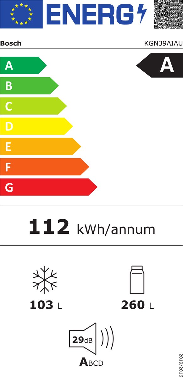 Bosch KGN39AIAU - Serie 6 - Koelkast - Koel-vriescombinatie -RVS - Energielabel A - Zeer stil - Total No Frost - Nooit meer ontdooien - Extra veel ruimte voor versproducten metVitaFresh XXL — afbeelding 2