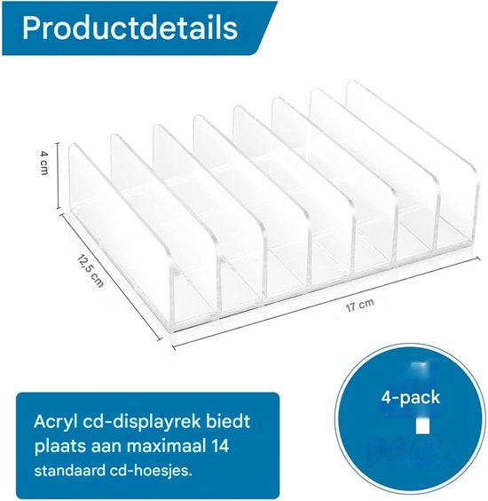 EXCITAT 4 stuks - Opbergrek - CD-rek - Displaystandaard ...