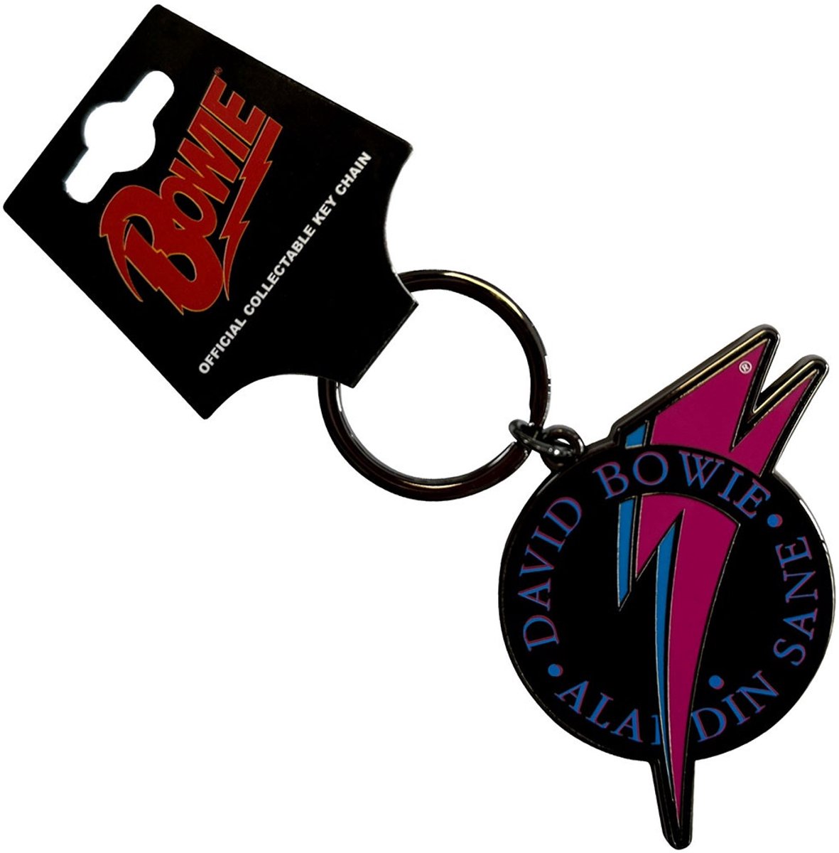 David Bowie - Aladdin Sane Sleutelhanger - Zwart