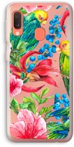 Case Company® - Hoesje geschikt voor Samsung Galaxy A20e hoesje - Papegaaien - Soft Cover Telefoonhoesje - Bescherming aan alle Kanten en Schermrand