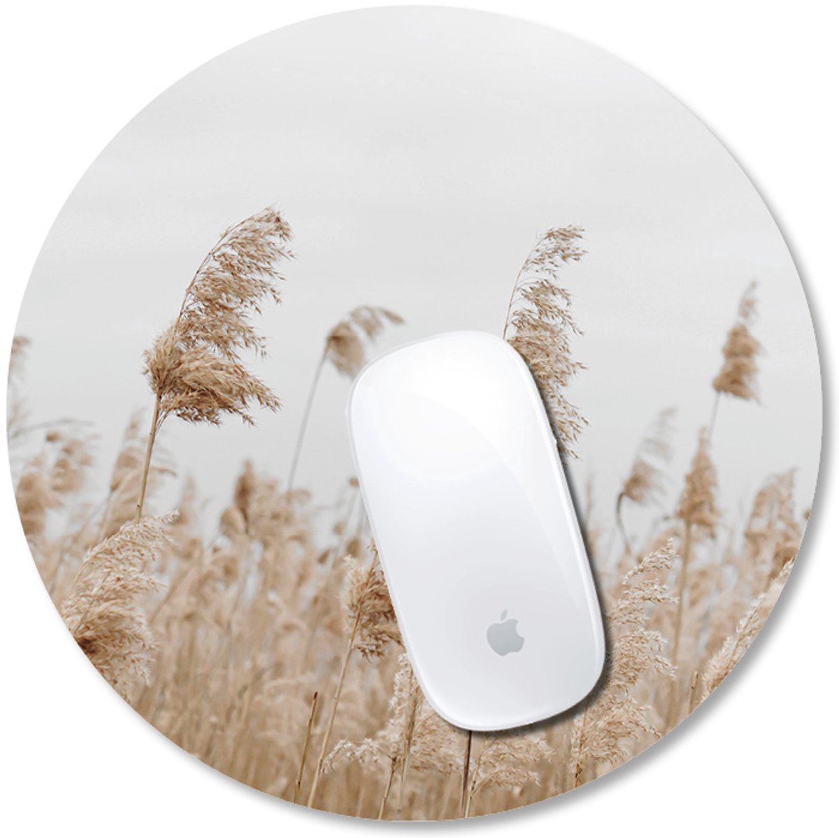 Muismat 24 cm - print - Pluimen naturel - Dietrix - antislip - flexibel