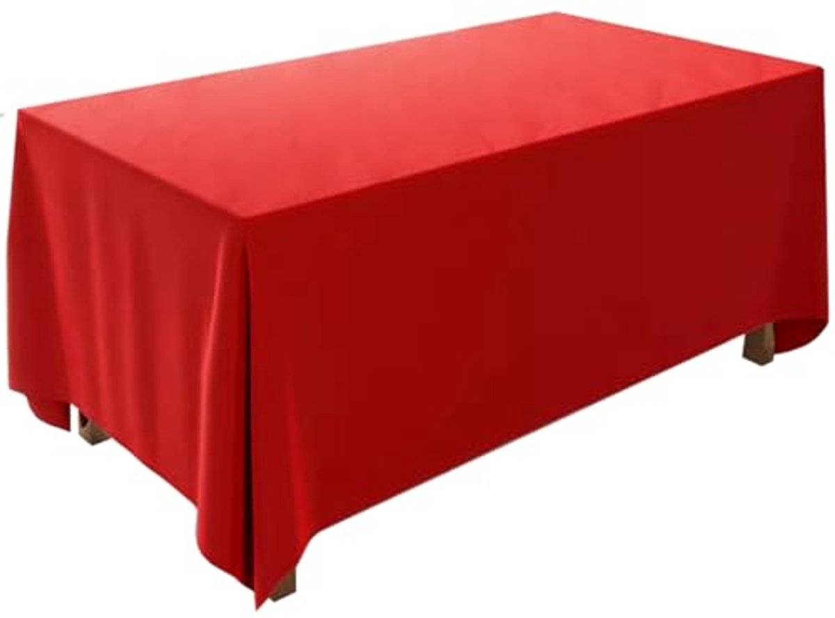 Fluwelen tafelkleed voor evenementen en bruiloften - personaliseerbaar - rood 160 x 350 cm