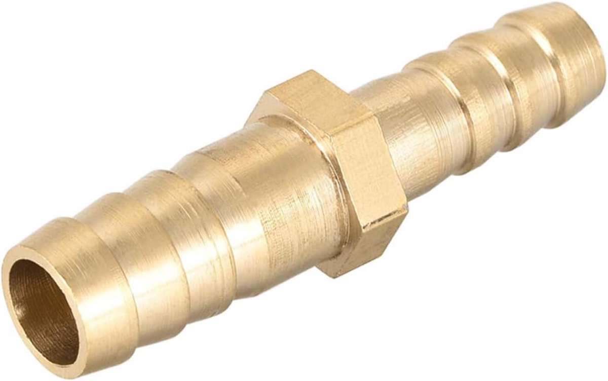 Straight Brass Barb Fitting Reducer - 10mm to 8mm - Water Gas Oil Boat Trachea Connector