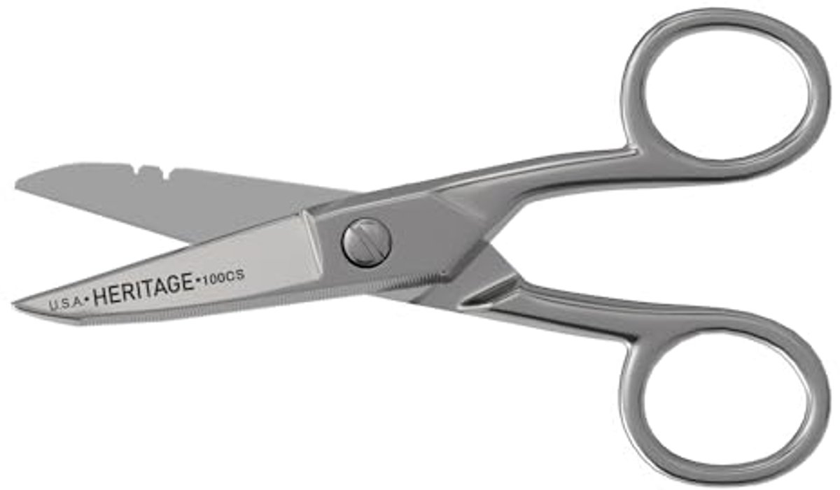 Knurling Electrician Scissors met Stripnotches - Perfect voor Elektriciens