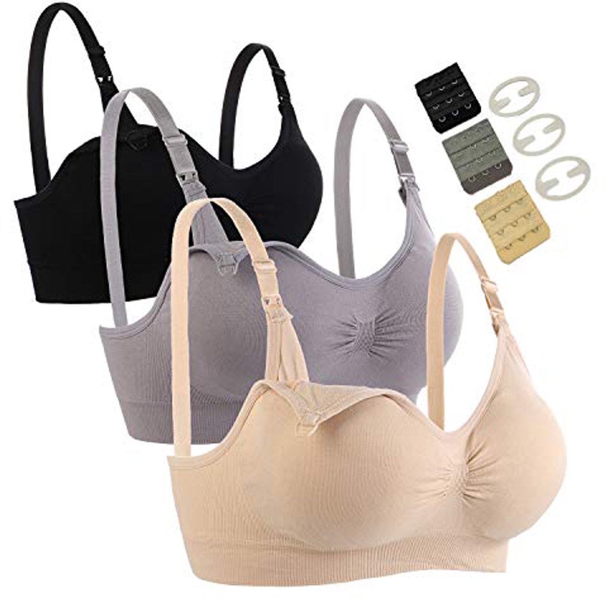 Image of 3-pack naadloze voedingsbeha's voor vrouwen