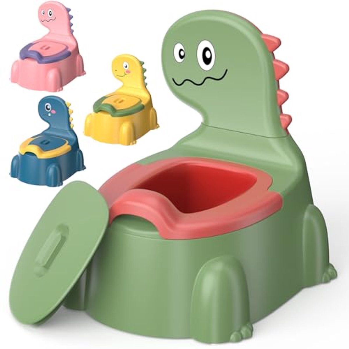 Dino Potty Training Stoel voor Peuters - Draagbare Toilet voor Kinderen met Spatbescherming