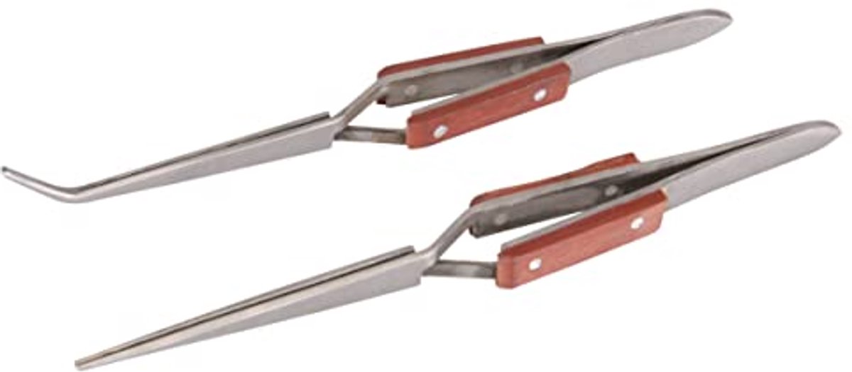 Cross-Action Pincet Set 2 Stuks 162/165 mm - Perfect voor Precisiewerk