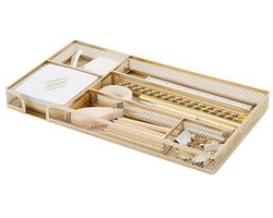 Georganiseerde Lade Organizer voor Kantoor - Metalen Rooster Opslagbak met Scheidingswanden voor Pennen, Bureauaccessoires, Badkamer, Keuken, Make-up en Bureauartikelen