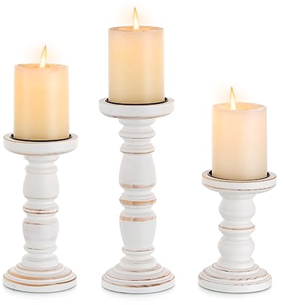 Rustieke Houten Pijler Kandelaar voor Kaarsen - Perfect voor Bruiloft en Thuis Decor