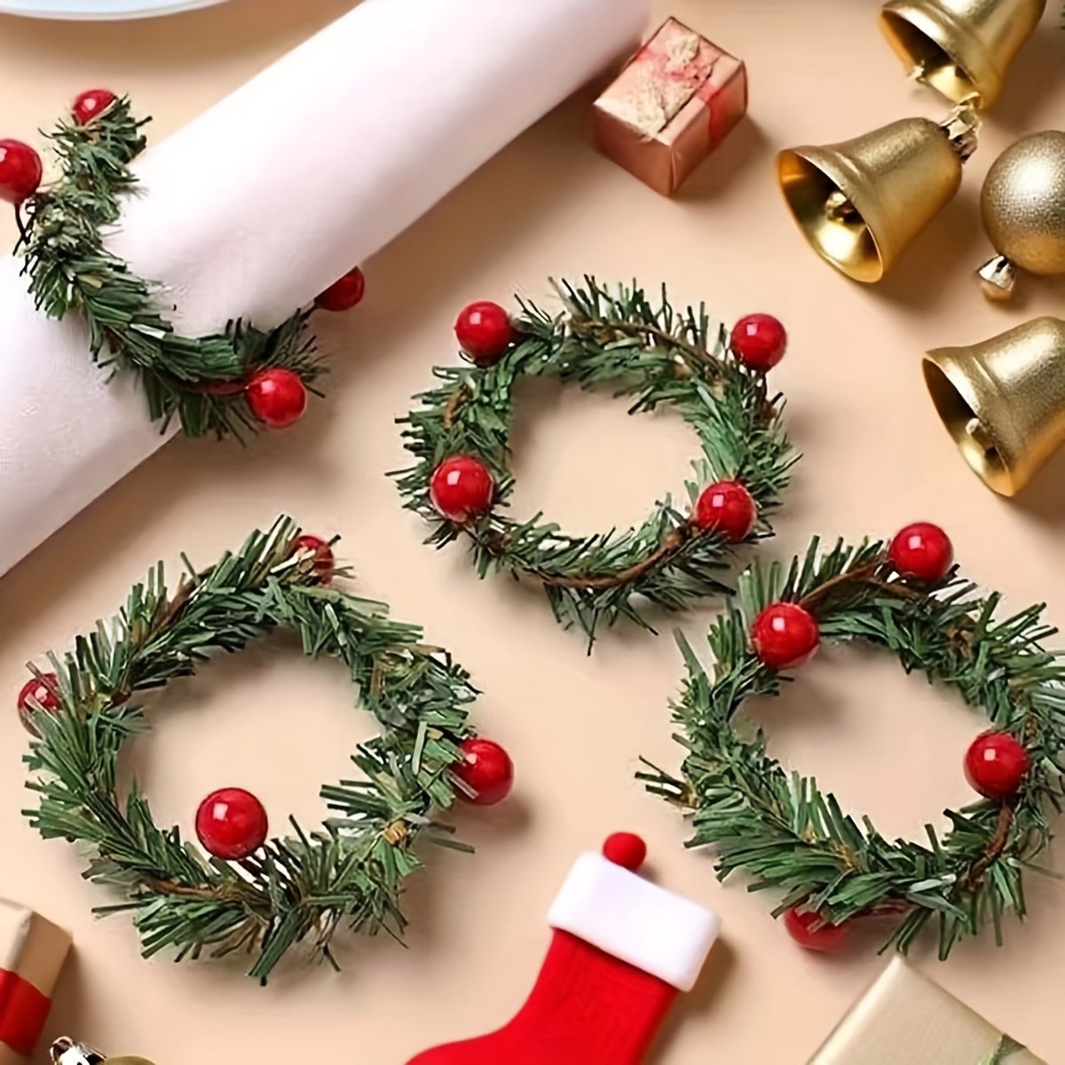 VANDAAG VERZONDEN - Servetringen - 8 Stuks - Servethouder - Kerstdiner - Tafeldecoratie - Decoratie Kerst