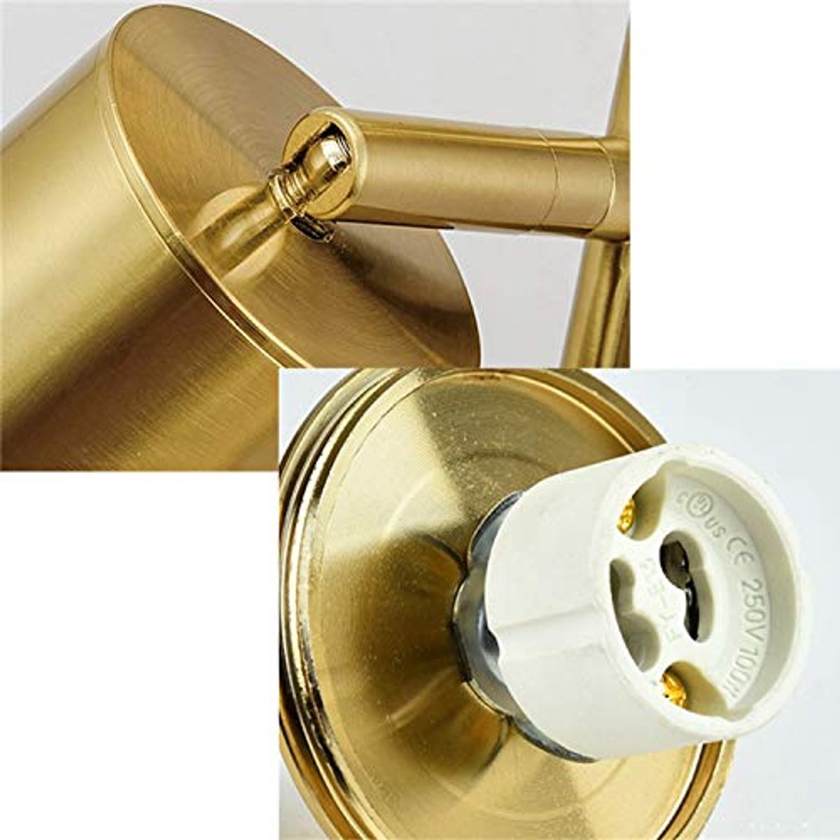 Moderne gouden GU10 plafondlamp met verstelbare spots voor showroom en winkel