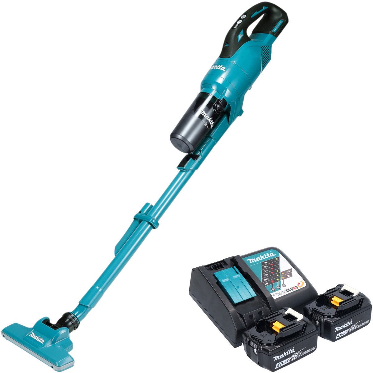 Makita DCL 286 FRM2 accustofzuiger 18 V 0,25 l borstelloos + 2x accu 4,0 Ah + oplader Groen