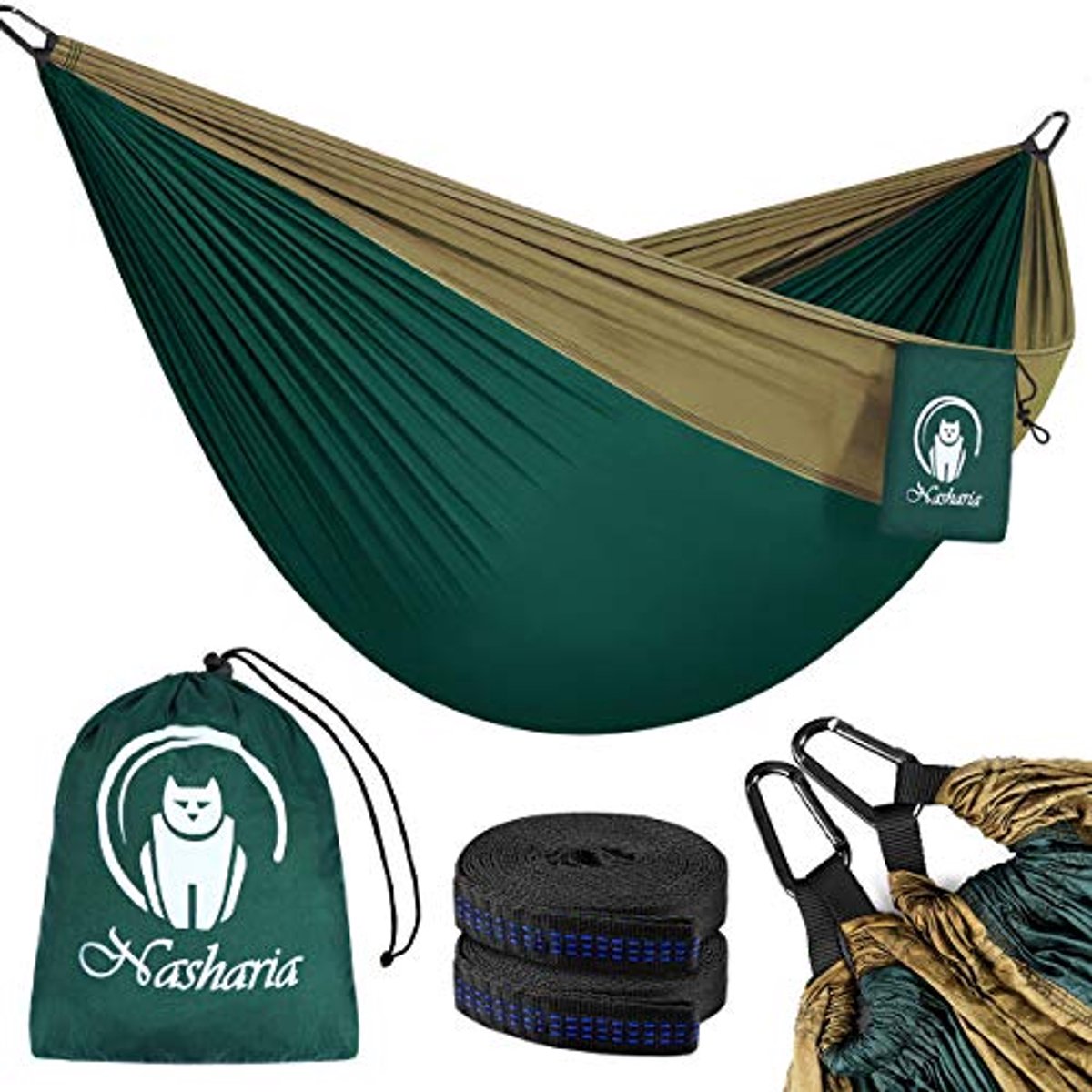Hangmat voor 2 personen - Ultralichte, ademende buitenhangmat met draagkracht van 300 kg - Perfect voor camping, tuin en strand
