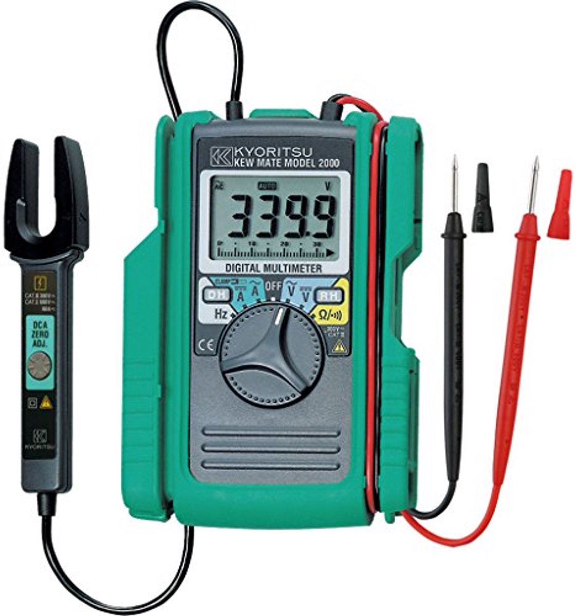 Digitale multimeter 2000A voor elektriciens - met mini-tang voor spannings-, stroom- en weerstandsmeting