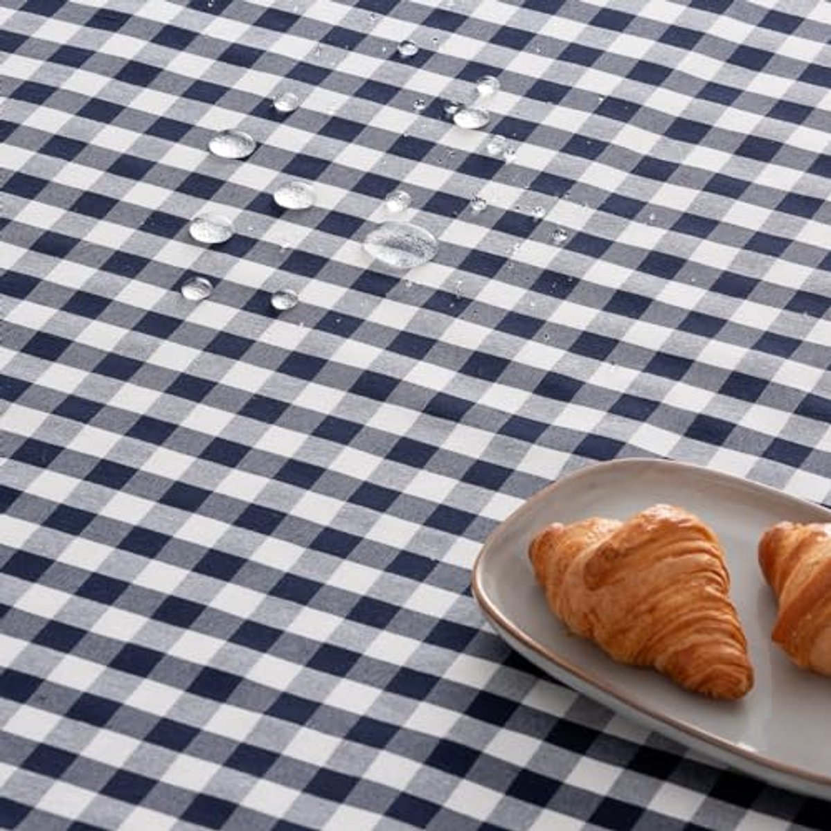 Tafelloper Vichy Ruit - Waterdicht en Vlekbestendig - 45 x 170 cm - Blauw