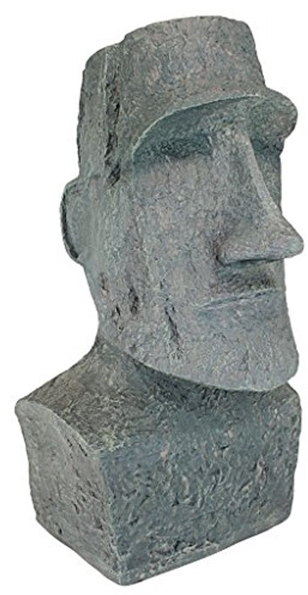 Groot Ahu Akivi Moai Monolith tuinbeeld - 61 cm polyresin grijze steen