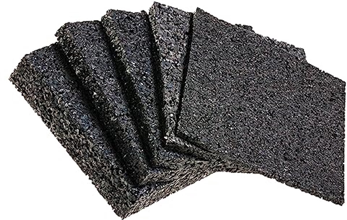 Waterbestendige rubberen terraspads - 90x90mm, 50 stuks