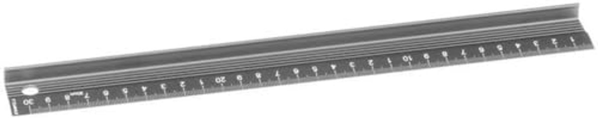 Snijliniaal 30 cm van aluminium met antislip en hoge handgreep