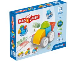 Blocs magnétiques - GEOMAG - Magicube 308 - 10 pièces - Différentes formes - Véhicules - Plastique recyclé