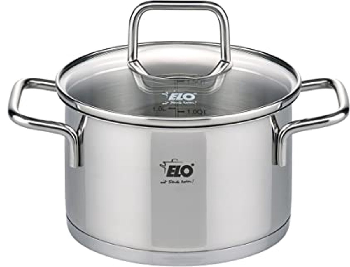 Stainless Steel Induction Cooker 12 cm Saucepan with Glass Lid