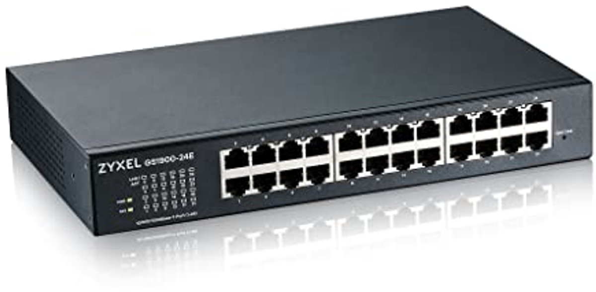 24-Port Gigabit Switch met Smart Management | Rack/Table Mount en Fanless | VLAN, IGMP en QoS | Voor MKB