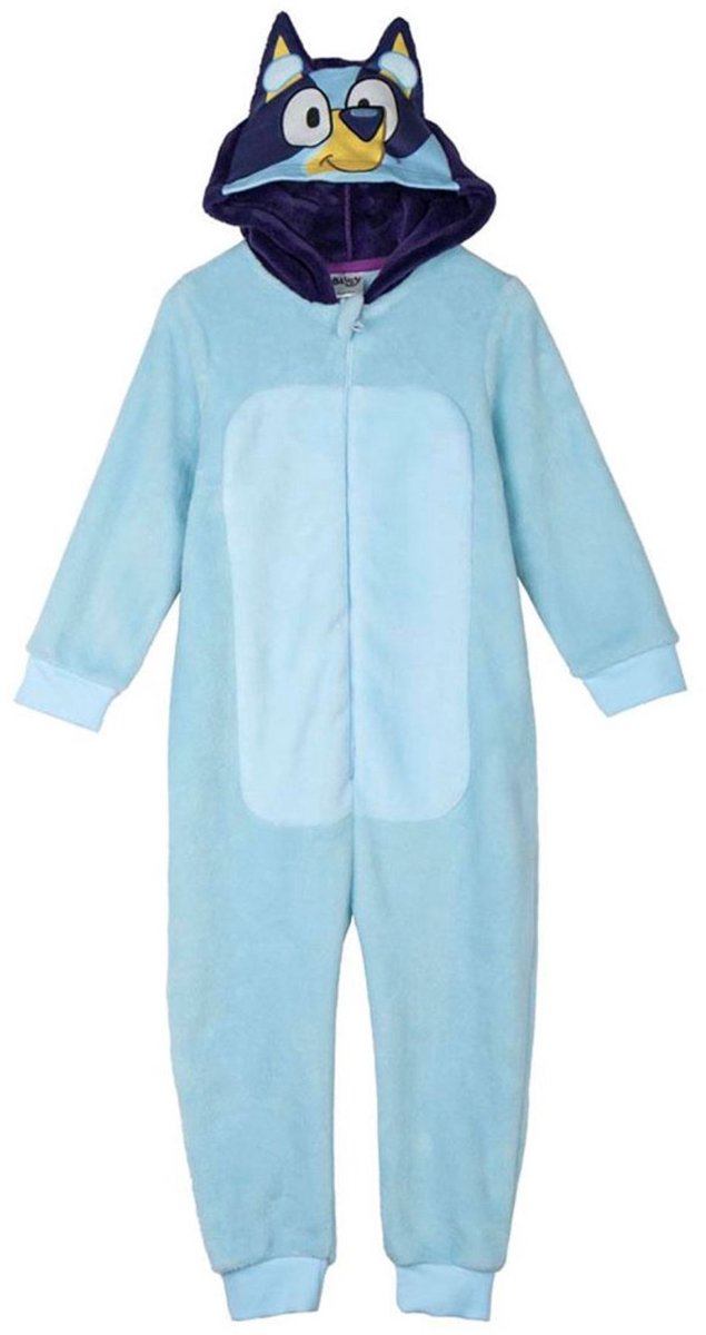 Bluey Onesie - Maat 104 - Polyester - Blauw - Pyjama - Jongens