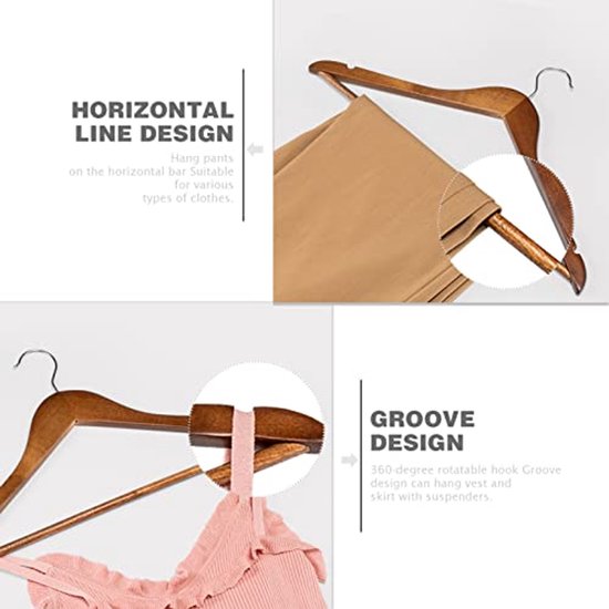 TOPIA HANGER Houten hangers 18 stuks, premium bruidehanger