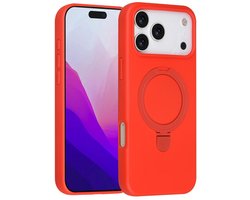 Telefoonhoesje geschikt voor iPhone 17 Pro Max - Magnetische Backcover met Ringstand - Geschikt voor MagSafe-accessoires - FuturiQ - Classic Red