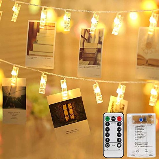 Lichtsnoer met Fotoclips en 8 Verlichtingsmodi - LED Lichtketting voor