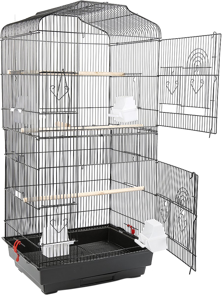 PIPIPOXER-Vogelkooi vogelvolière kooi vogelhuisje dierenkooi 46*36*93cm-Wit thumbnail 5