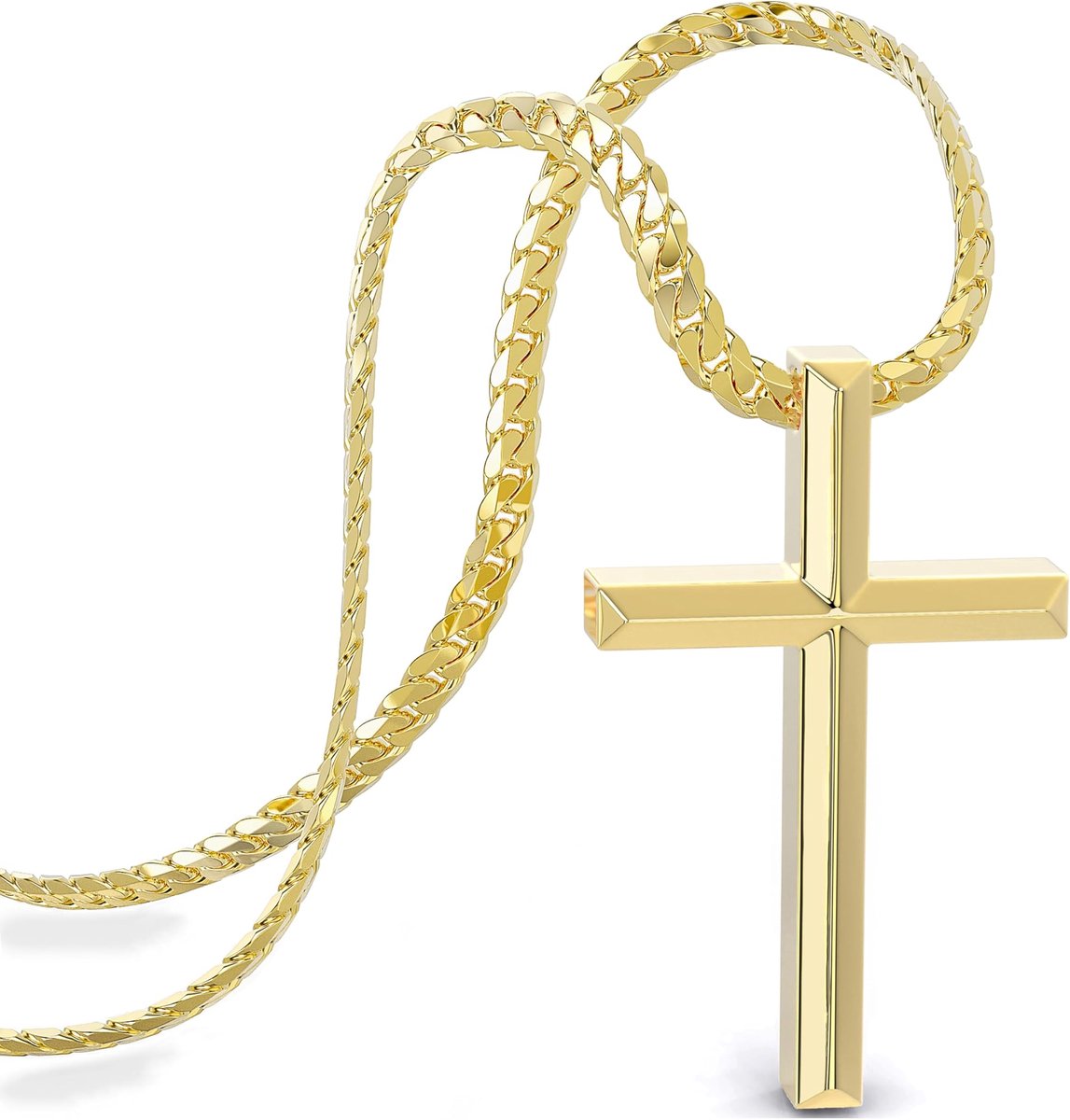 SERASAR Premium Ketting voor Heren [Loyal] | Roestvrij staal 316L | Waterdicht | Stevige kinketting | Veilige sluiting | Goud | 50 cm | Inclusief sieradendoosje