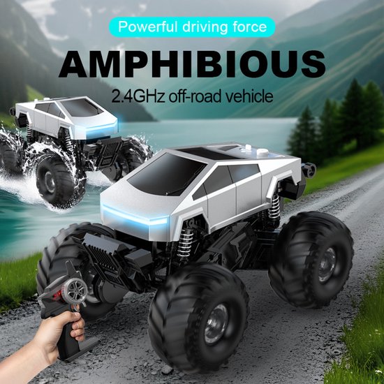 YAR - Mini Cybertruck RC Auto avec station de charge - Design innovant - Voiture électrique avec éclairage - Pour Enfants - Wit