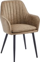 Colenis® - Chaise de salle à manger Lavinia - Set de 6 - Sable - Tissu microfibre - Style industriel