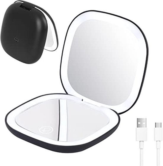 Smedbo Outline make-up spiegel rond - draaibaar wandmodel - Led verlichting - 20cm - 7x vergrotend - chroom FK491EP